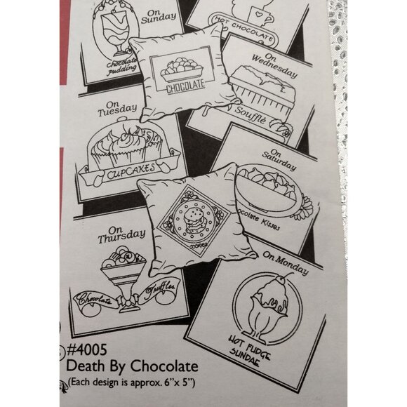 Aunt Marthas Embroidery Transfer Pattern 4005 Death By Chocolate Iron-On - Picture 2 of 4